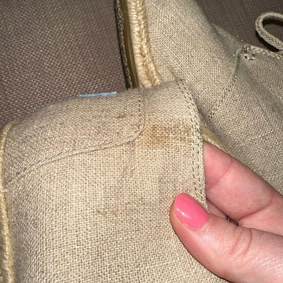 TOMS Womens Desert Burlap Tan Wedge Espadrille Heels Size 9 EUC - Picture 8 of 9